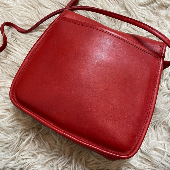 Authentic Vintage Coach Red Lindsay Crossbody